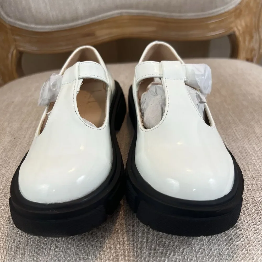 Nicole Miller White Mary Jane Chunky Lug sole coquette y2k tstrap academia sz 12